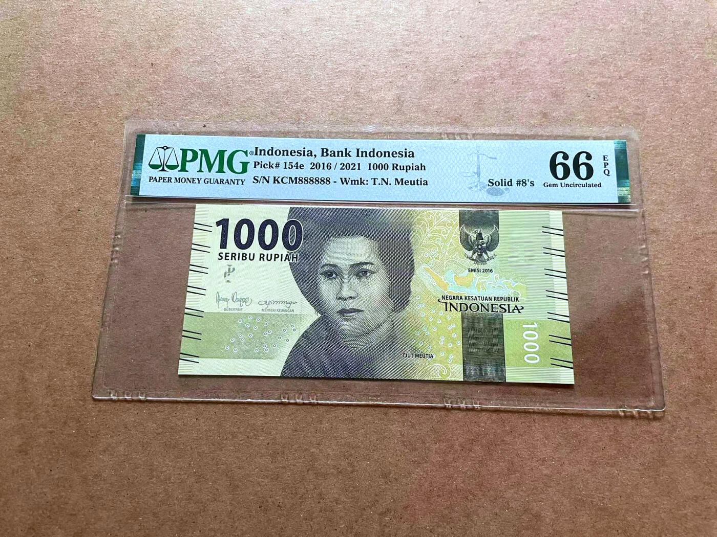 【Blue Auction】✨世界纸币精拍第475期【精】 【全同8】印尼 2016年1000卢比 PMG66EPQ 