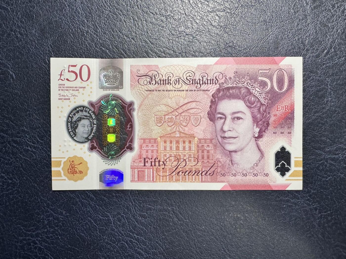 收藏联盟Quantum Auction 第345期拍卖  英国2020年50镑首发AA01冠 品相UNC-  号码无47 计算机学家 图灵