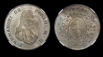 马耳他骑士团1796年24塔里银币 NGC-MS62 - 马耳他骑士团1796年24塔里银币 NGC-MS62