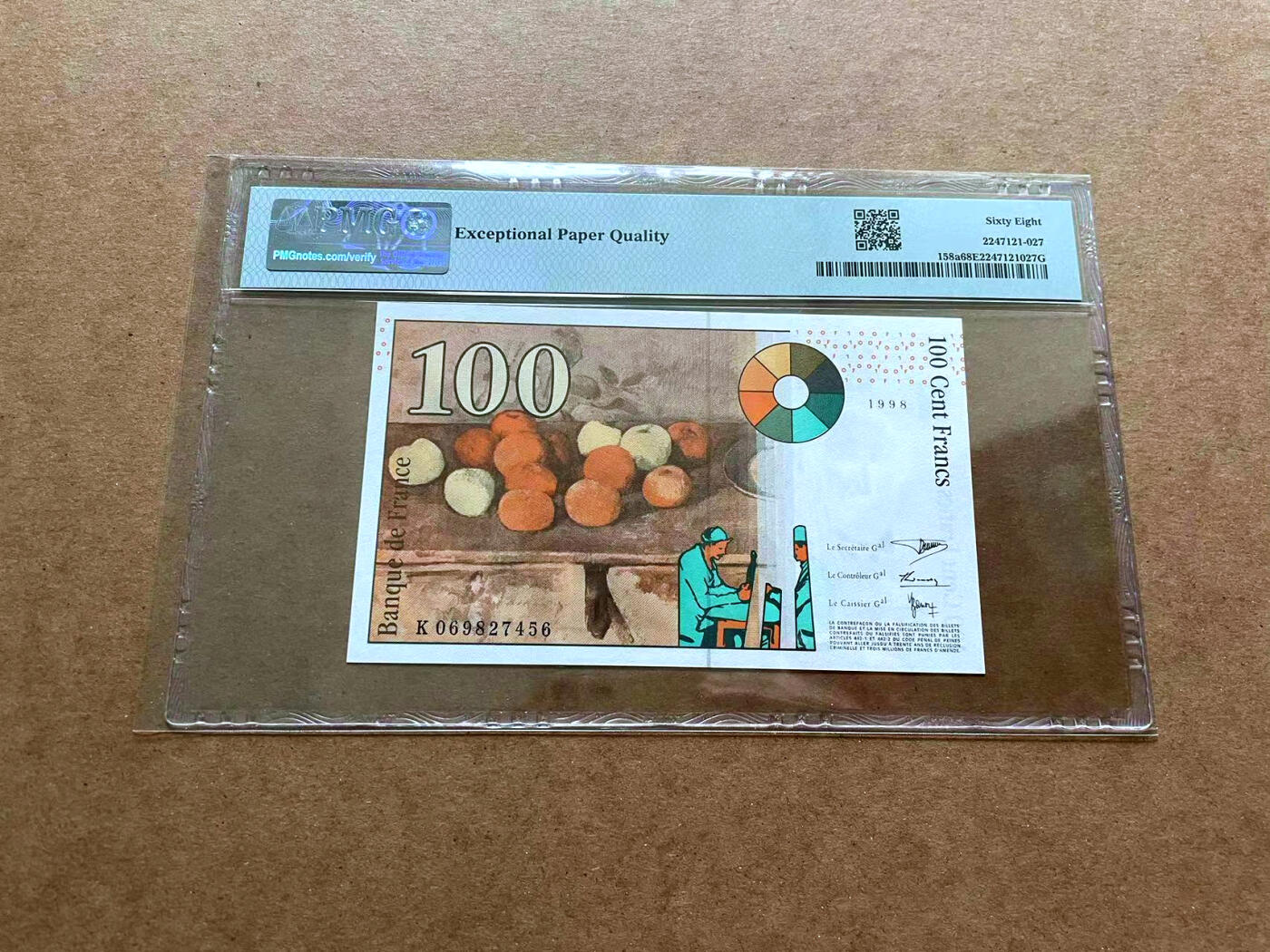 【Blue Auction】✨世界纸币精拍第475期【精】 法国 1997-98年100法郎 PMG68EPQ 超高分