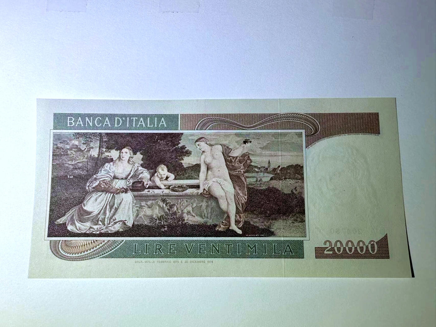 【Blue Auction】✨世界纸币精拍第475期【精】   意大利 1975年20000里拉 经典提香 UNC-