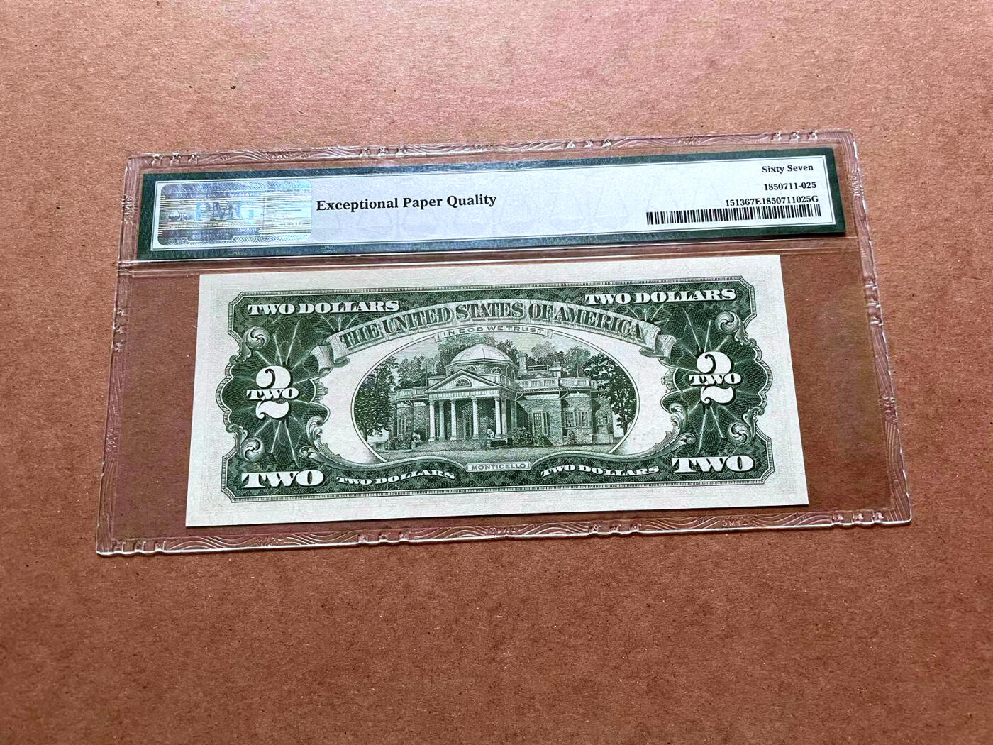 【Blue Auction】✨世界纸币精拍第475期【精】 【AA】美国 1963年2美金 PMG67EPQ 高分