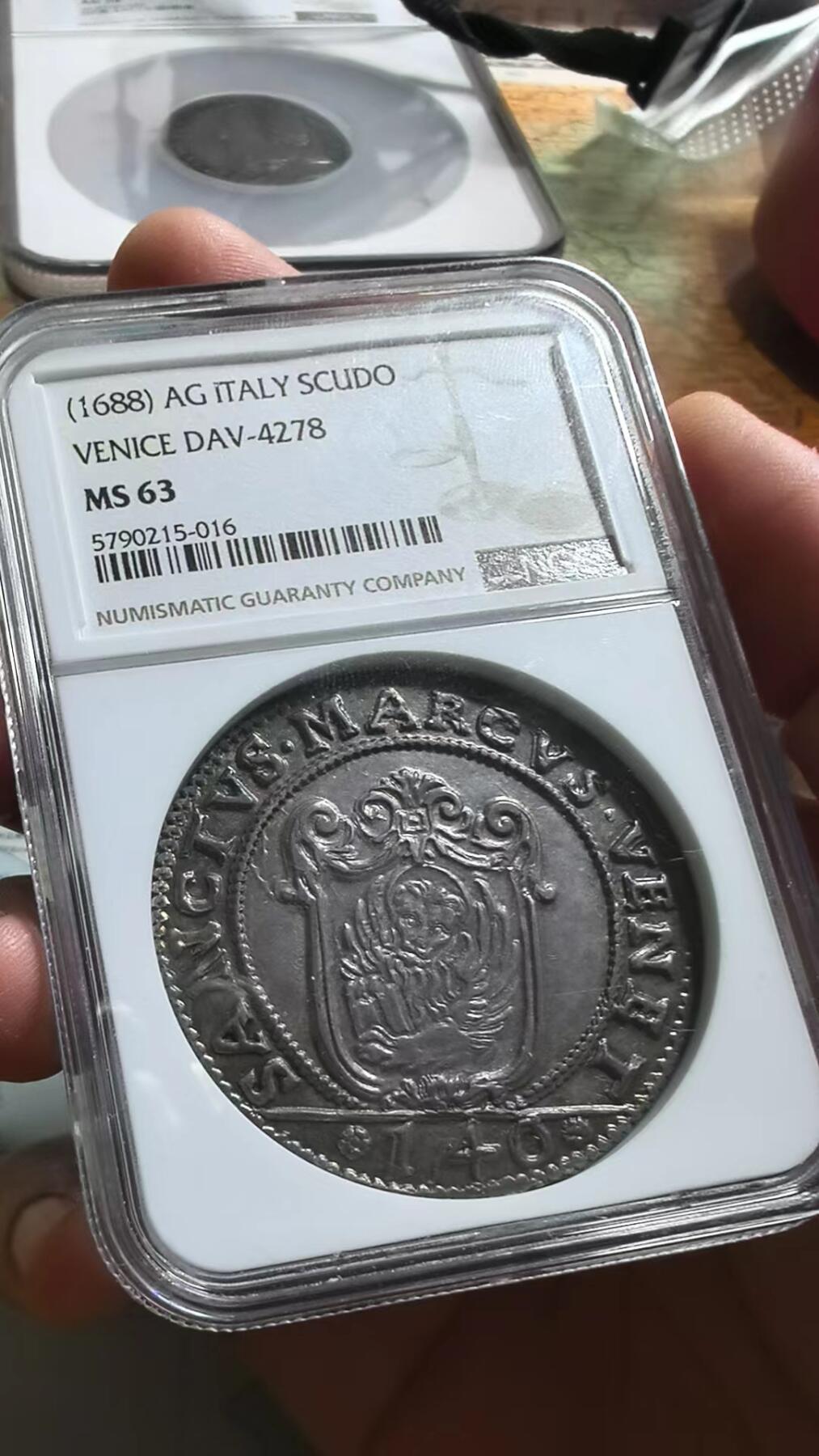 威尼斯共和国1688年Scudo银币 NGC-MS63