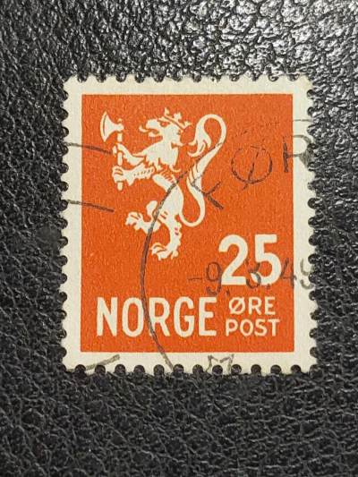中外邮票封捡漏专场 - 挪威25分邮票