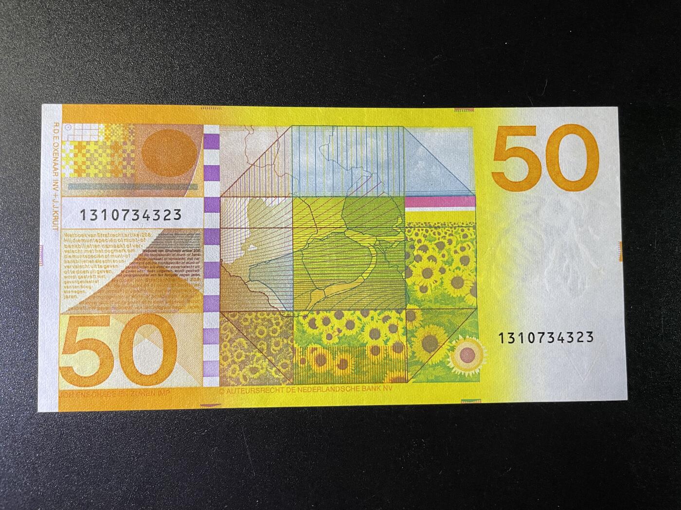 【Blue Auction】✨世界纸币精拍第475期【精】 荷兰 1982年50盾 向日葵 品相如图