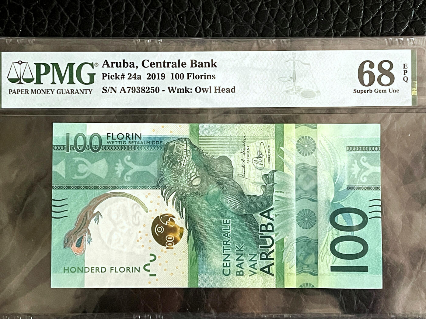 【Blue Auction】✨世界纸币精拍第475期【精】  【获奖钞】阿鲁巴 2019年100弗罗林 大蜥蜴 PMG68EPQ 超高分