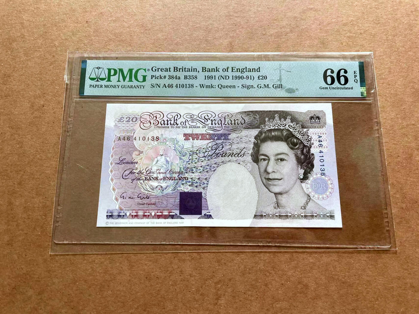 【Blue Auction】✨世界纸币精拍第475期【精】 英国 1991年20镑 PMG66EPQ 