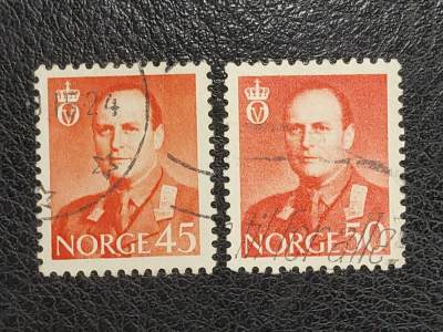 中外邮票封捡漏专场 - 挪威奥拉夫五世邮票二枚