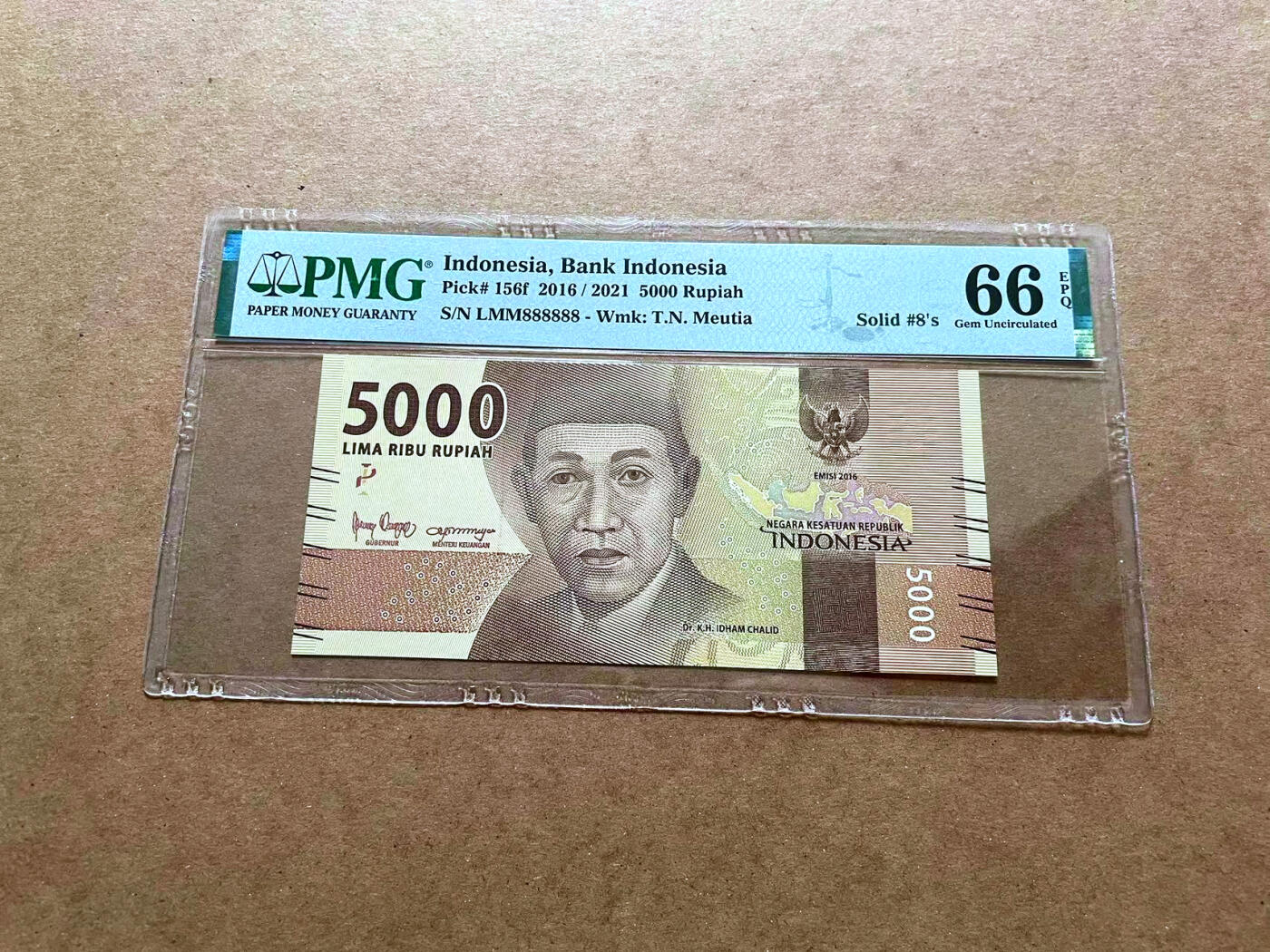 【Blue Auction】✨世界纸币精拍第475期【精】 【全同8】印尼 2016年5000卢比 PMG66EPQ 