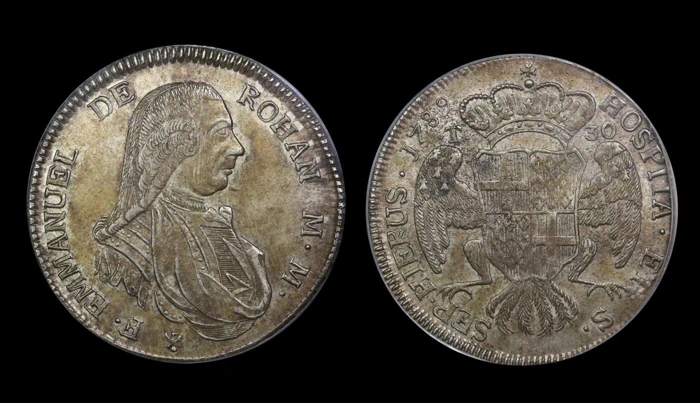马耳他骑士团1789年30塔里银币 PCGS-MS62