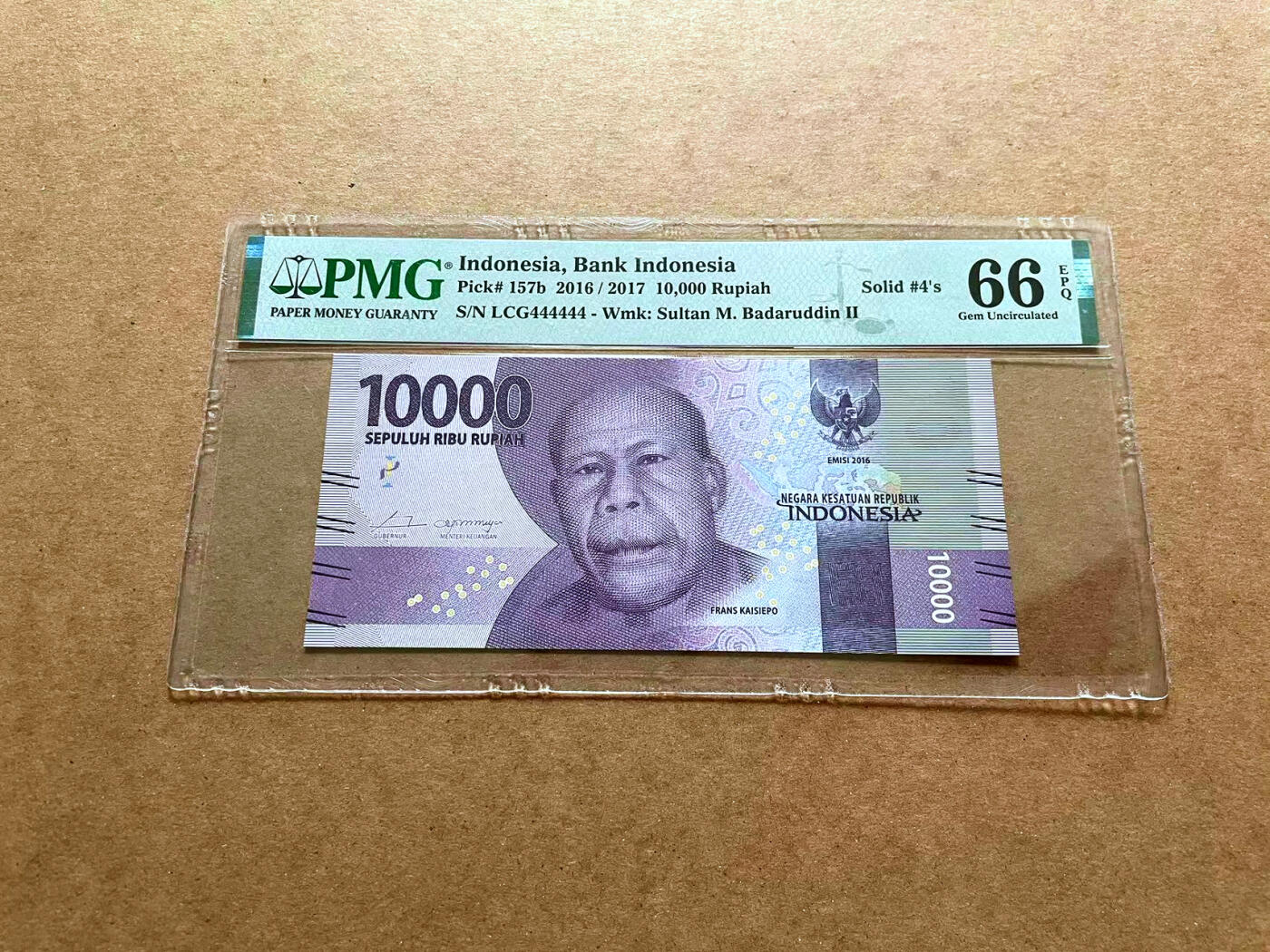 【Blue Auction】✨世界纸币精拍第475期【精】 【全同4】印尼 2016年10000卢比 PMG66EPQ 