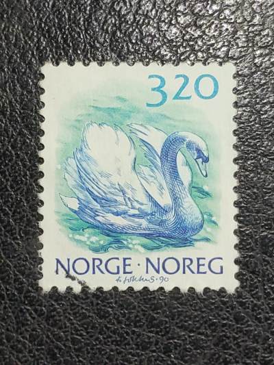 中外邮票封捡漏专场 - 1990年挪威天鹅邮票