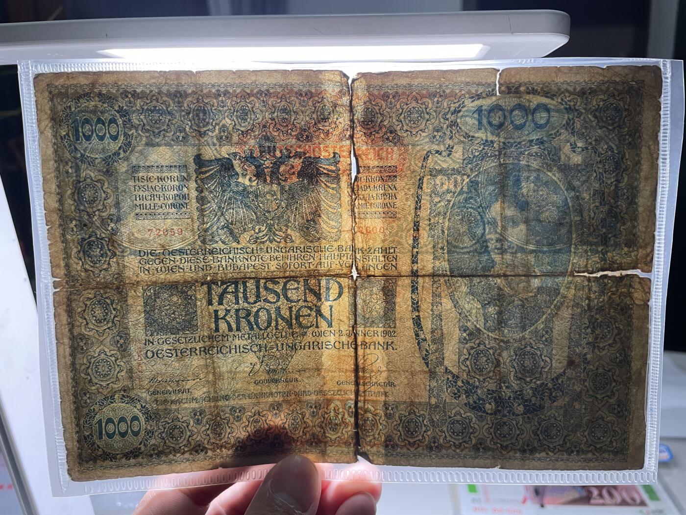 2024年集古藏今外币拍卖第六期-第10场—（总第60拍-纸币专场），本期拍完结算一次 1902年奥地利100克朗