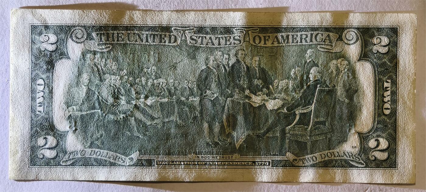 紫瑗钱币——第347期拍卖——纸币场 美国 1976年 E版 无序列  托马斯.杰斐逊 2美元 (有脏）