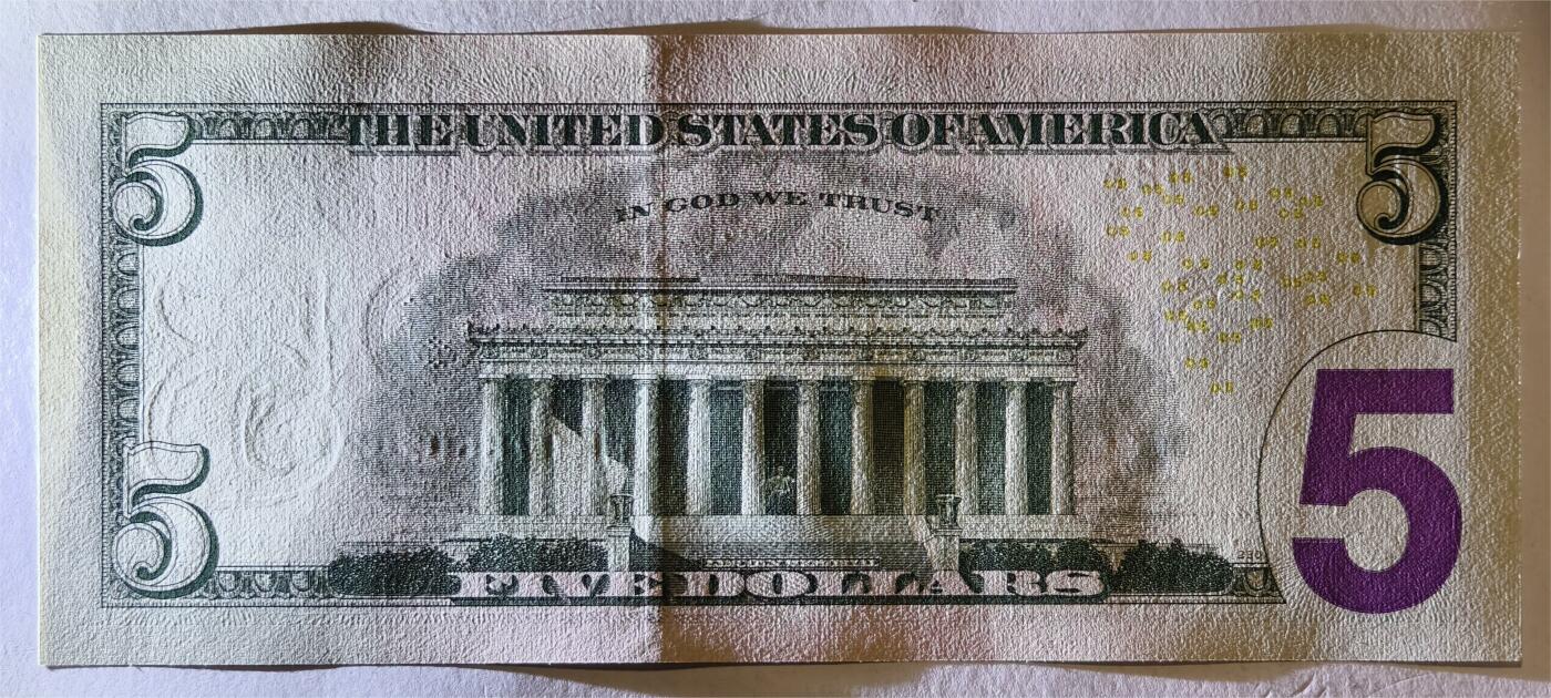 紫瑗钱币——第347期拍卖——纸币场 【补号】美国 2013年 F版 无序列 亚伯拉罕.林肯 5美元 彩色版 UNC