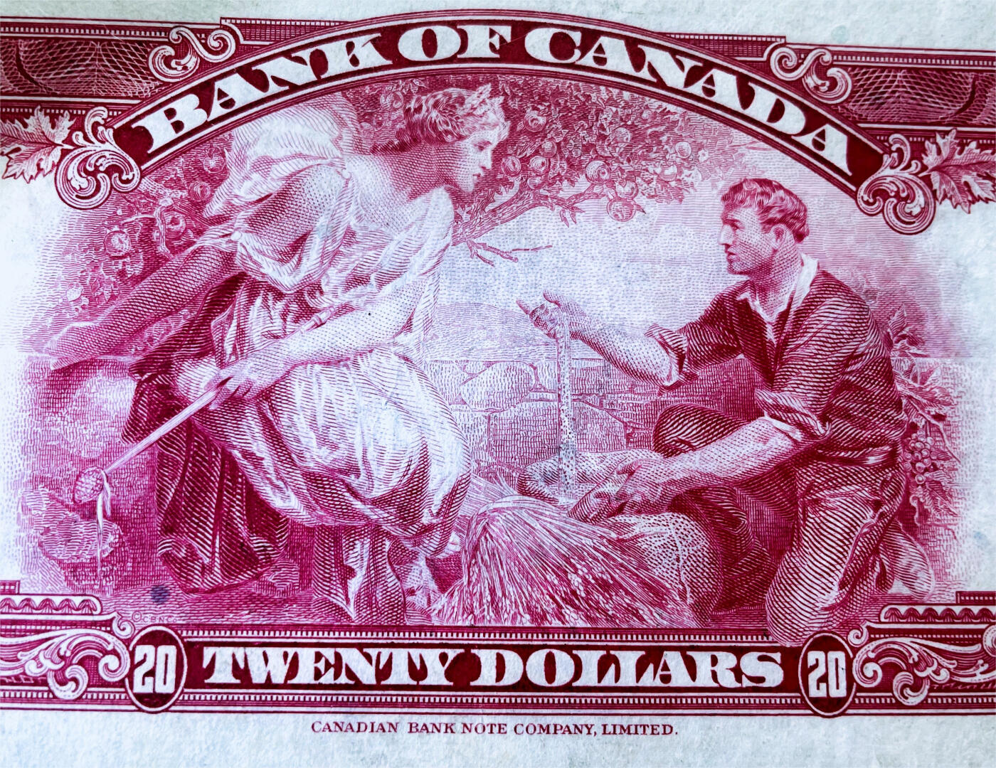 【Blue Auction】✨世界纸币精拍第475期【精】 【女王首次肖像出现在纸币上】加拿大 1935年20元 当时还是8岁伊丽莎白公主 甜美纯真可人 当时Edwin Gunn根据皇家儿童官方摄影师马库斯亚当斯拍摄照片所雕刻而成 背面预言故事大场景 非常耐看 精美异常 经典中的经典 PCGS45 票面状态非常好 优于很多更高分 人像和主图完整 仅有淡折 非常难遇 