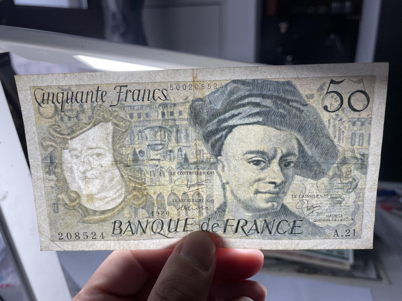 2024年集古藏今外币拍卖第六期-第10场—（总第60拍-纸币专场），本期拍完结算一次 1980年法国50法郎