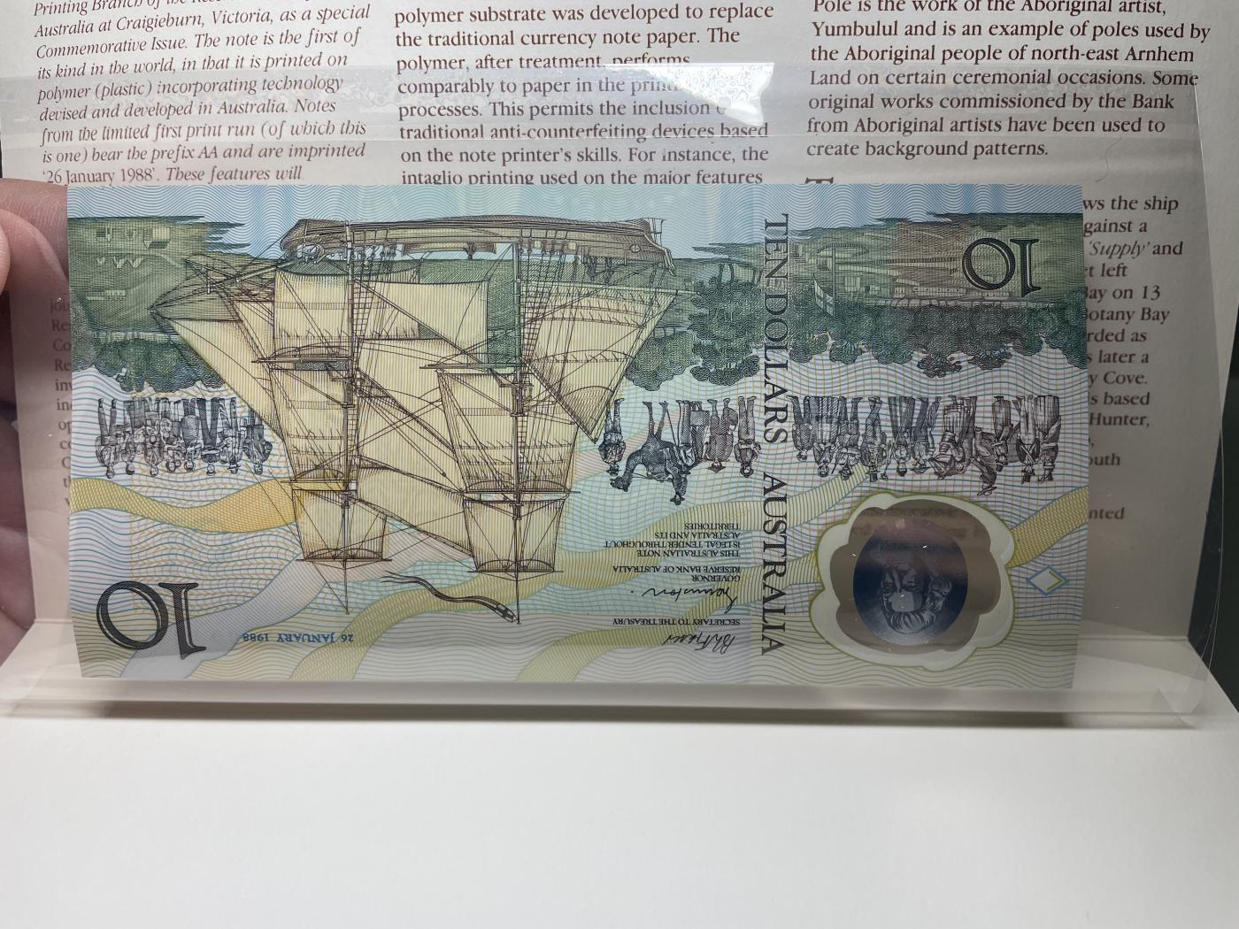 2024年集古藏今外币拍卖第六期-第10场—（总第60拍-纸币专场），本期拍完结算一次 全新原装澳大利亚全球首发第一张塑料钞AA冠