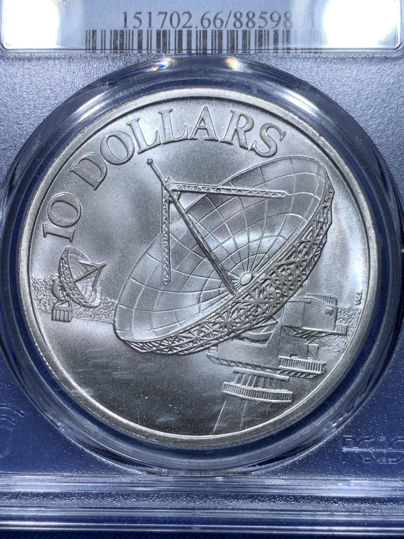 《竞宝斋》第268场- 周日，周一  2场连拍 （全场包邮） PCGS MS66 新加坡1979年雷达10元银币