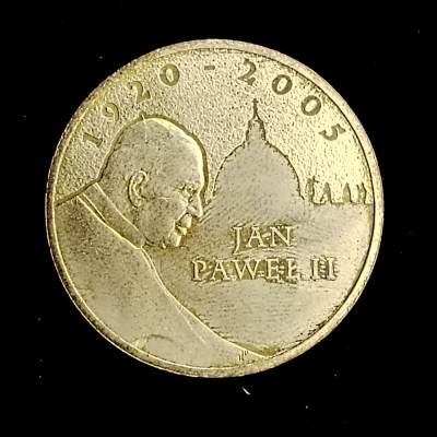 巴斯克收藏第265期 散币专场 5月21/22/23 号三场连拍 全场包邮 - 波兰 2005年 2兹罗提铜合金纪念币 教宗若望·保禄二世逝世纪念