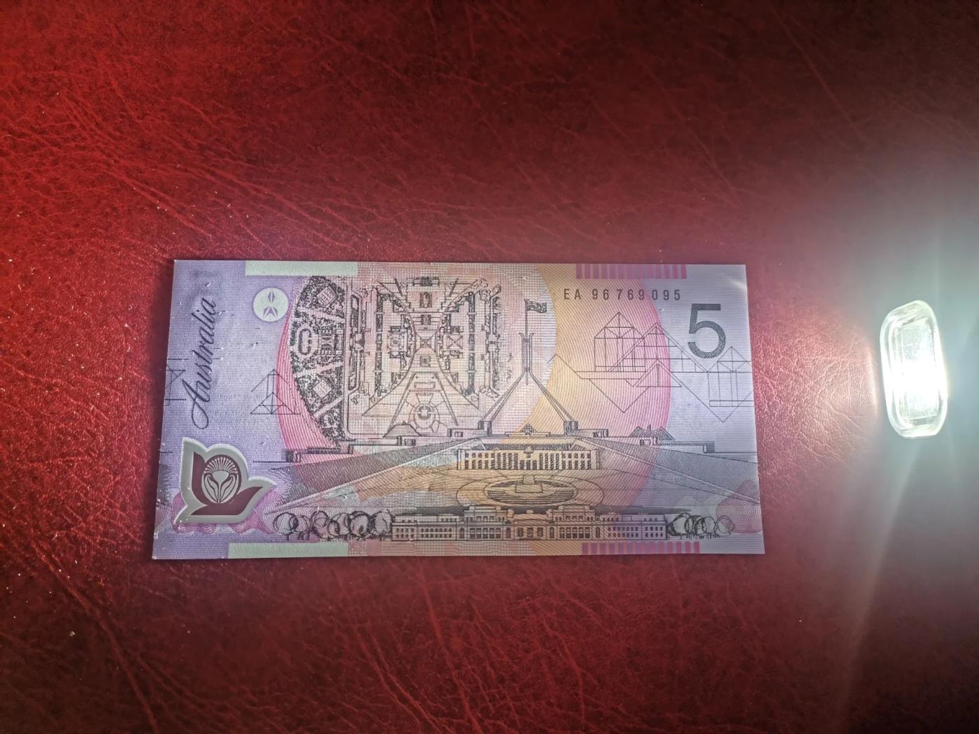 1996年 早期澳大利亚5元塑料钞全新UNC
