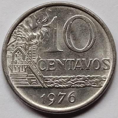 布加迪🐬～世界钱币🌾第 116 期 /  美洲国家币专场 - 巴西🇧🇷 1976年 10c 头像版