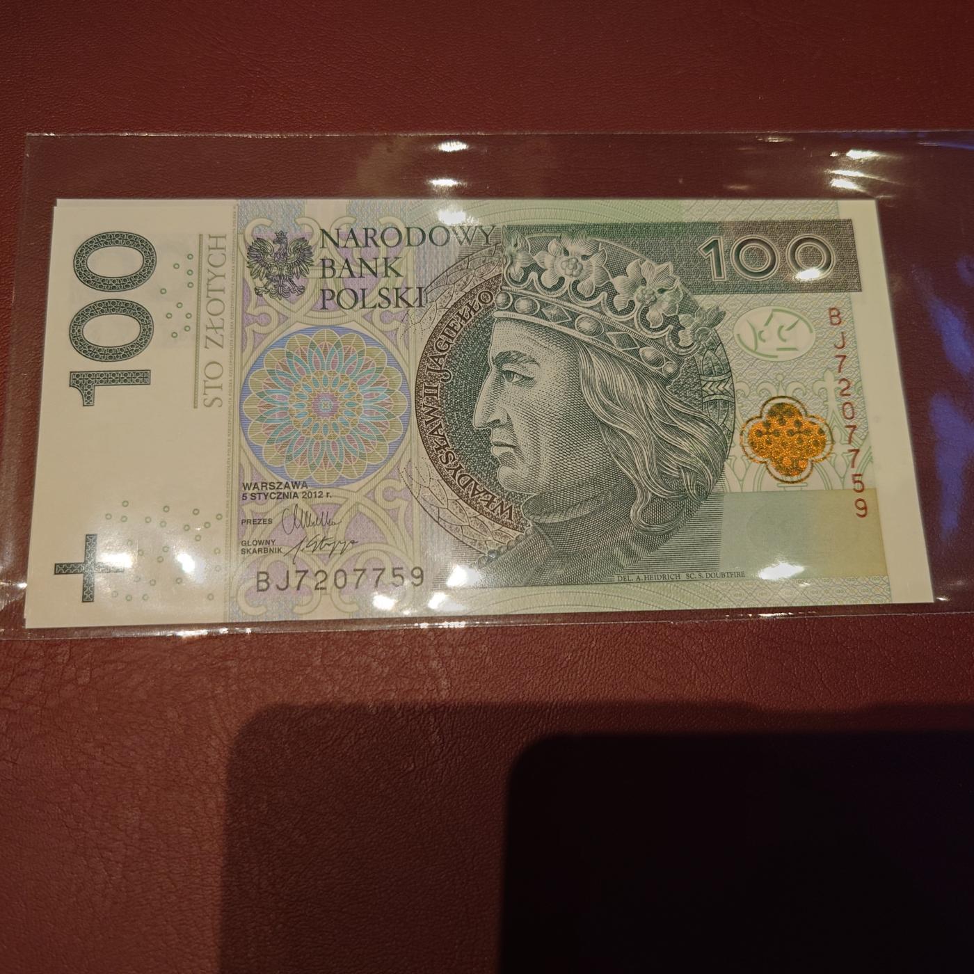 2012年波兰100兹罗提 全新UNC