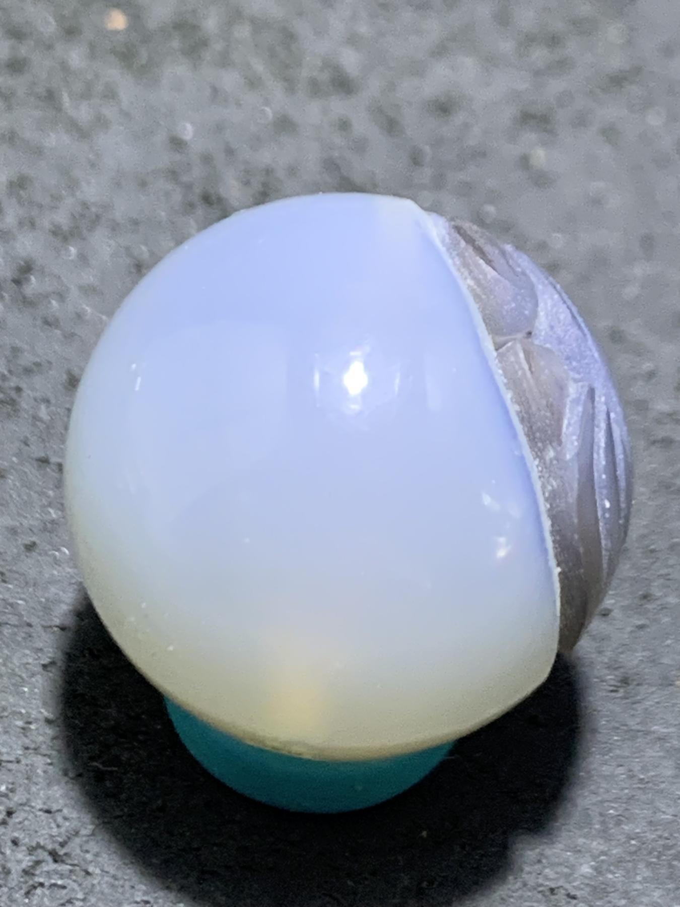 精美高玉化海洋玉髓手工俏色巧雕一心向佛圆珠一个！