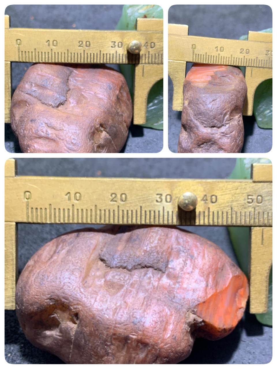 精美红皮千层纹开窗料南红玛瑙原石一颗，