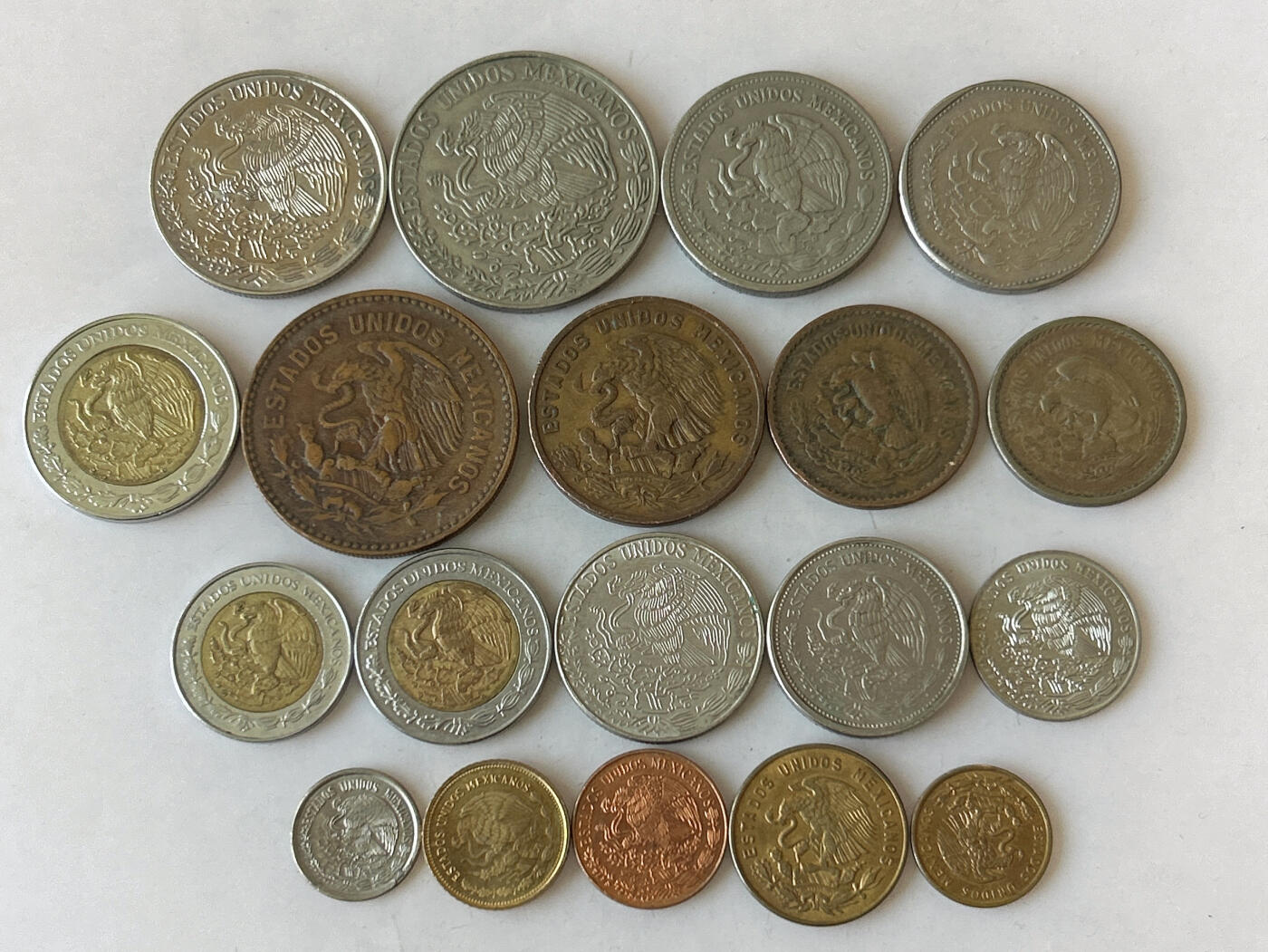 第一海外回流一元起拍收藏 散币专场 第87期 墨西哥硬币 19枚 无重复