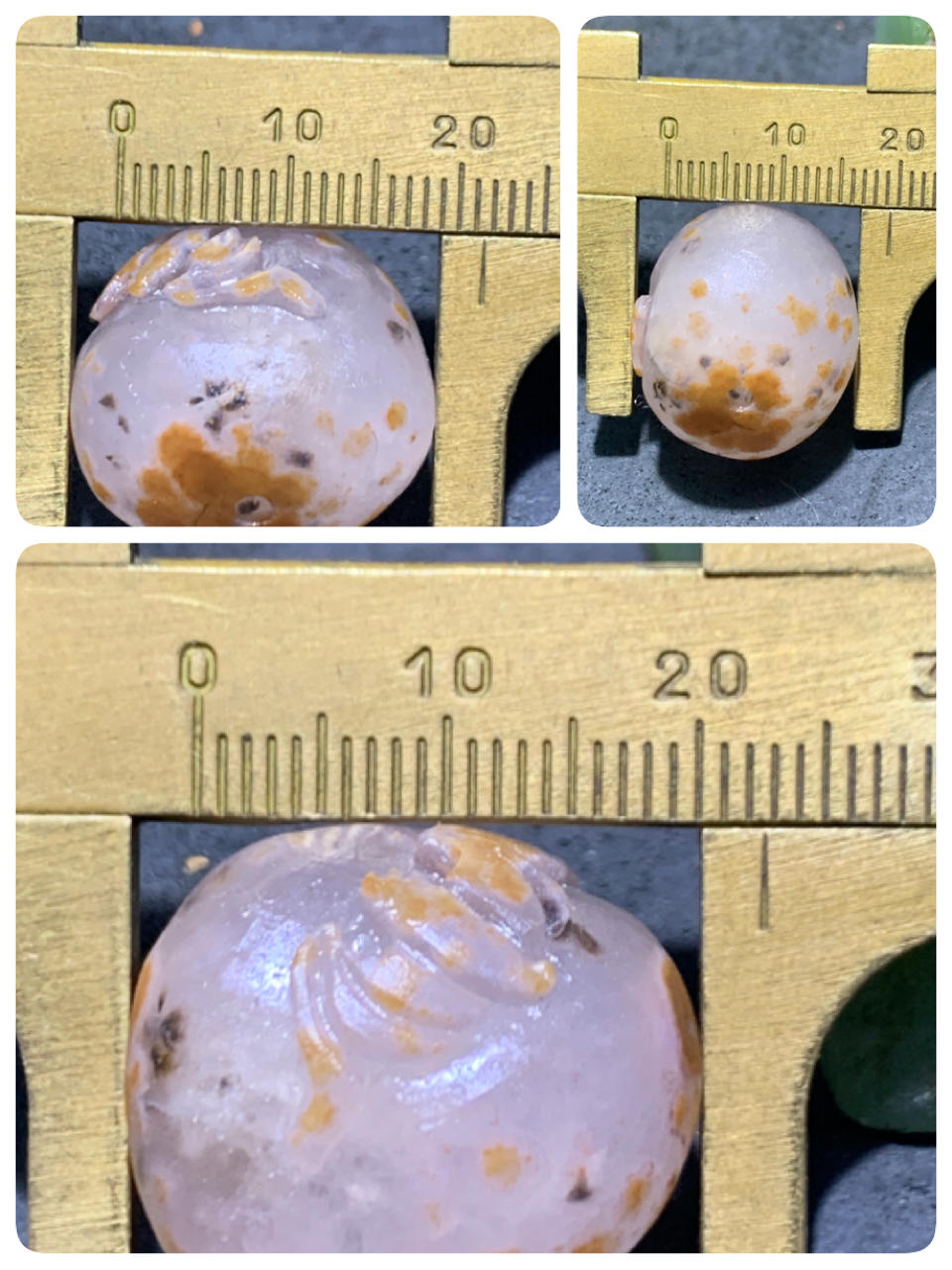 精美亚光原皮冰飘战国红玛瑙手工雕刻蝙蝠随形珠（吊坠）一颗