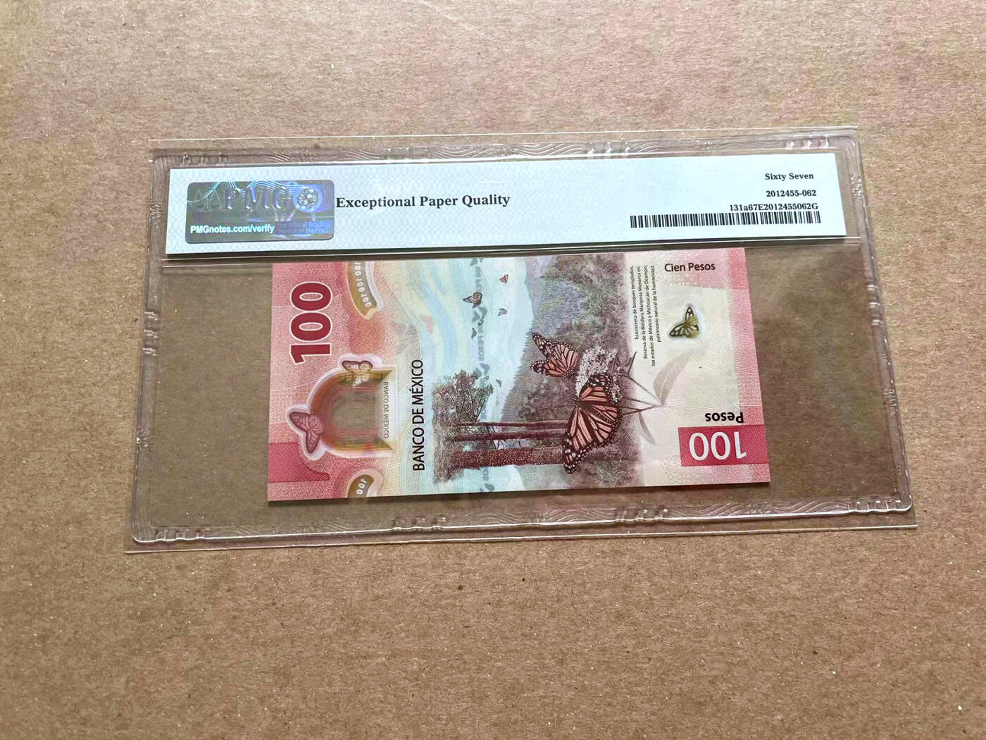 【Blue Auction】✨世界纸币精拍第476期【精】 墨西哥 2020年100比索 PMG67EPQ 高分