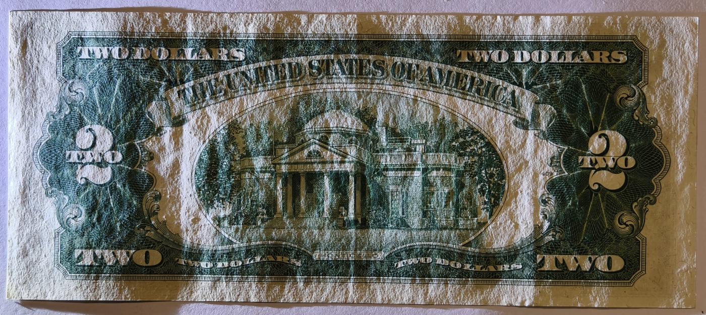 紫瑗钱币——第349期拍卖——纸币场 美国 1953年 B序列 托马斯·杰斐逊 2美元 红印 政府券 AU