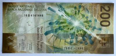 2024第24场（总第176期）：三层复合钞专场 - 16B冠签名4 瑞士2016年版200法郎Durasafe三层复合基材UNC（尾6）