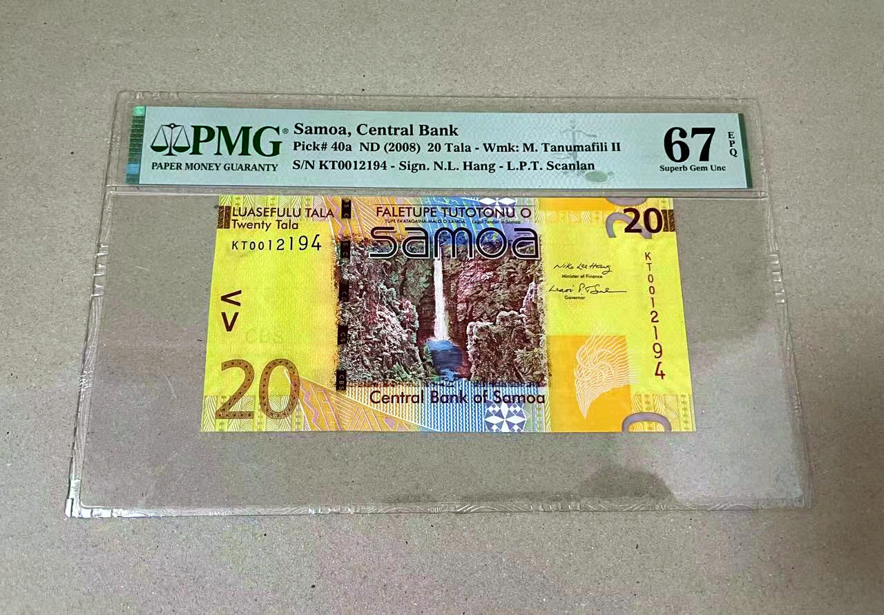 【Blue Auction】✨世界纸币精拍第476期【精】  【获奖钞 首发冠】萨摩亚 2008年20塔拉 PMG67EPQ 高分