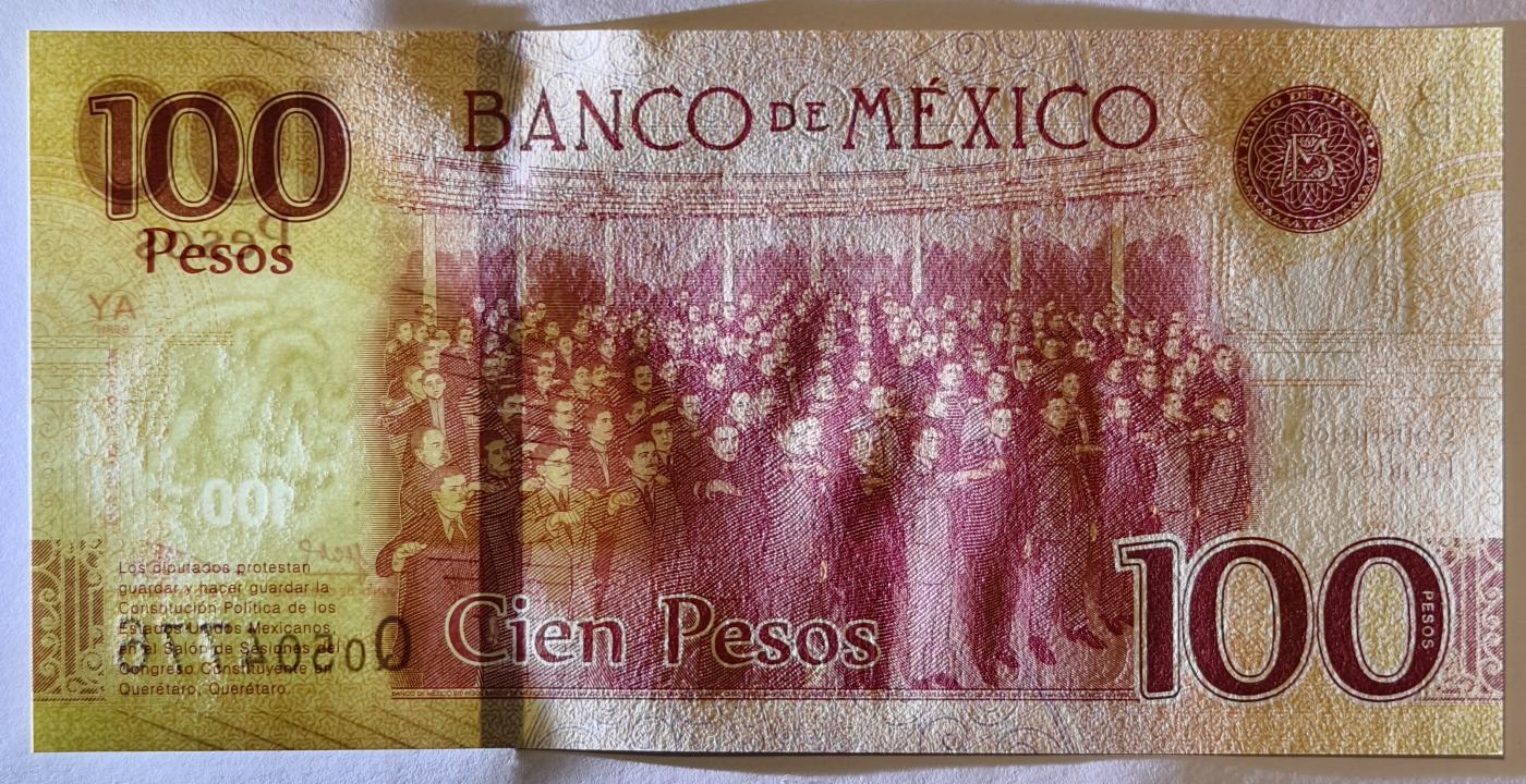 紫瑗钱币——第349期拍卖——纸币场 墨西哥 2017年 宪法颁布100周年 纪念钞 100比索 UNC