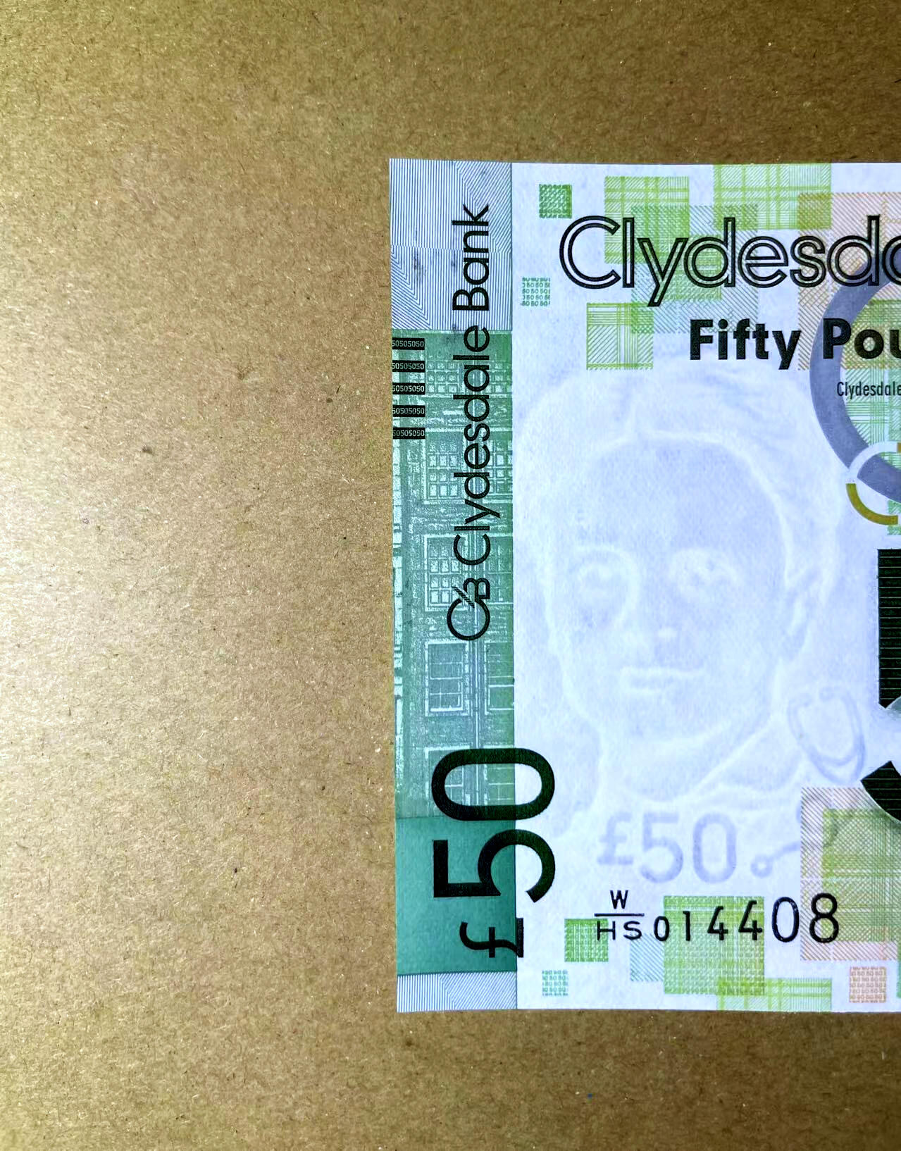 【Blue Auction】✨世界纸币精拍第476期【精】 【W/HS首发冠】苏格兰 2009年50镑 UNC （左侧有拖墨）