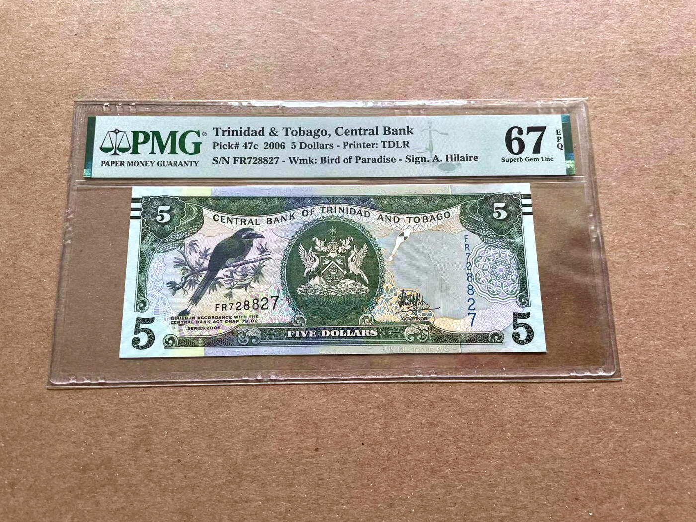 【Blue Auction】✨世界纸币精拍第476期【精】 【雷达号】特立尼达和多巴哥 2006年5元 PMG67EPQ 高分