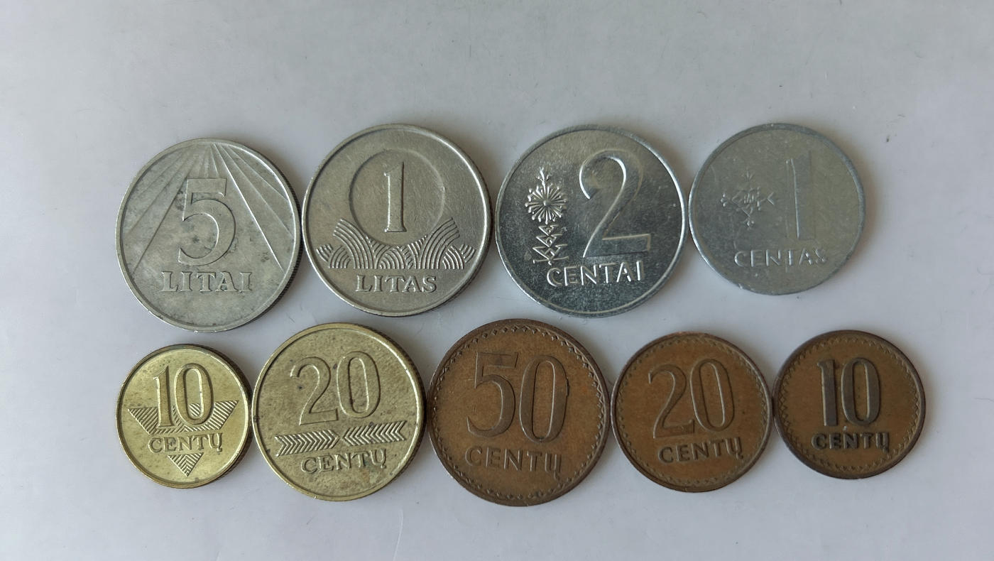 第一海外回流一元起拍收藏 散币专场 第87期 立陶宛硬币 9枚 无重复