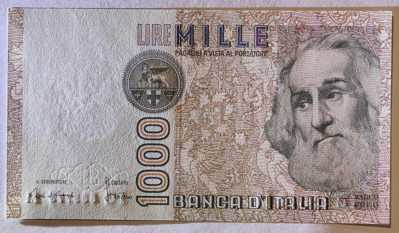紫瑗钱币——第391期拍卖——纸币场 意大利 1982年 达·芬奇 1000里拉 UNC (P-109a)