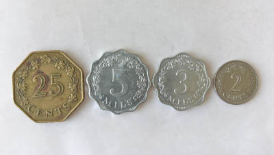 第一海外回流一元起拍收藏 散币专场 第87期 - 马耳他硬币 4枚