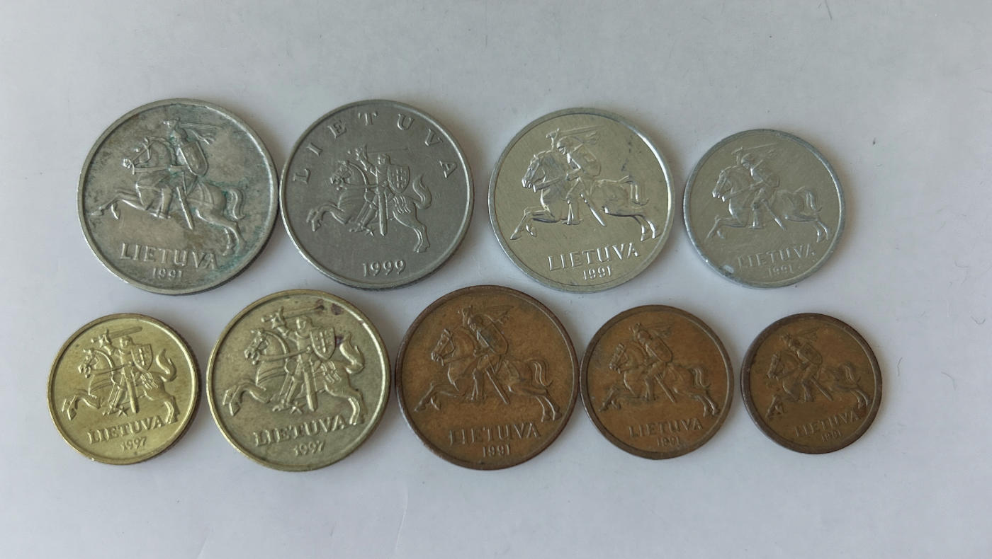 第一海外回流一元起拍收藏 散币专场 第87期 立陶宛硬币 9枚 无重复