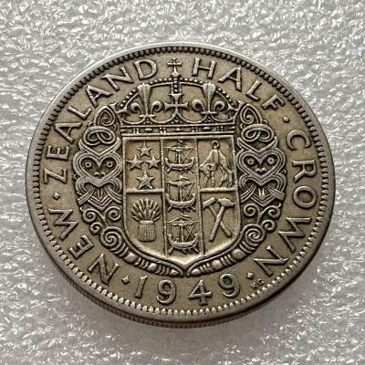 🌹外币初藏🌹🐯第24场 每周二四六晚8点 - 新西兰1949年半克朗