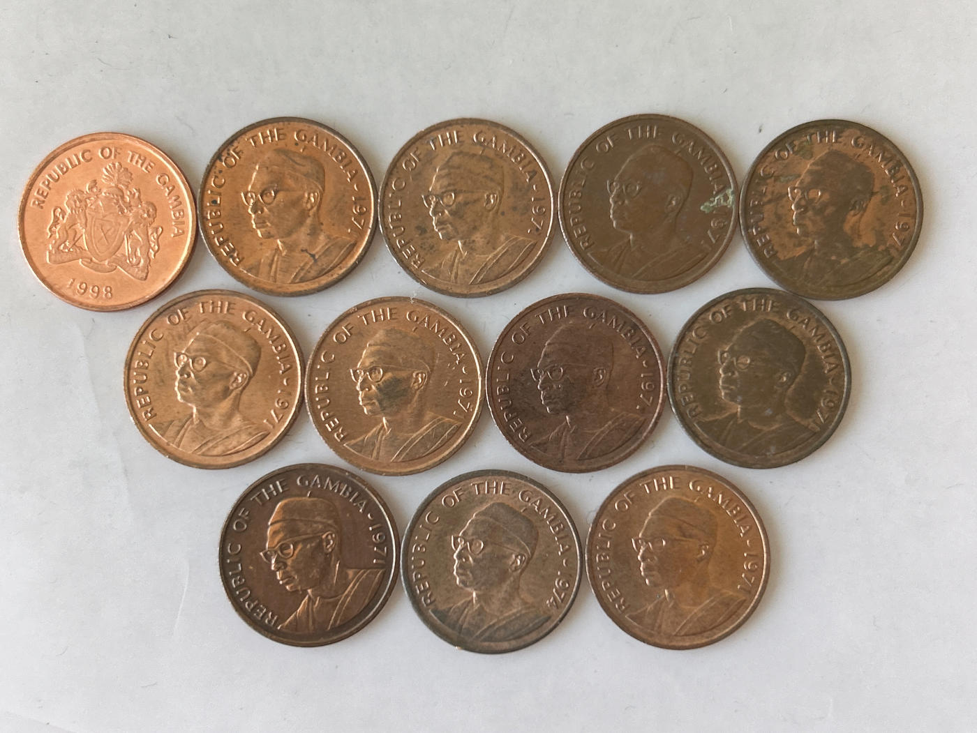 第一海外回流一元起拍收藏 散币专场 第87期 全新冈比亚1布图 12枚