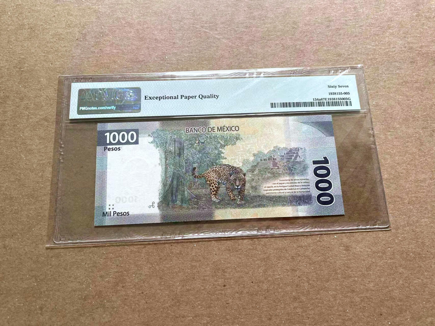 【Blue Auction】✨世界纸币精拍第476期【精】 【AA】墨西哥 2019年1000比索 PMG67EPQ 高分