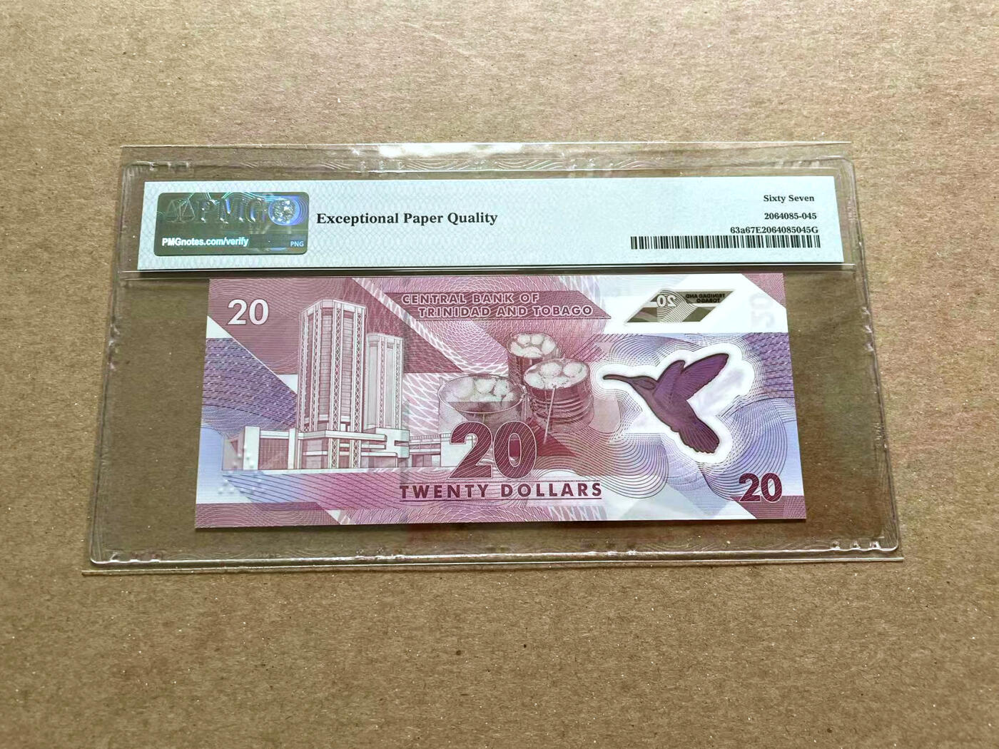 【Blue Auction】✨世界纸币精拍第476期【精】 【AA无47】特立尼达和多巴哥 2020年20元 PMG67EPQ 高分