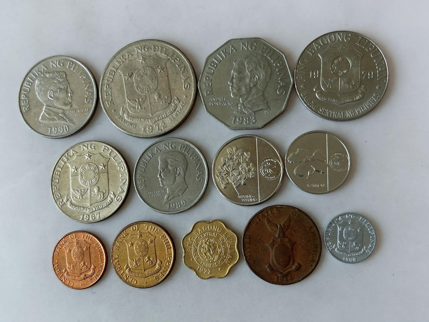 第一海外回流一元起拍收藏 散币专场 第87期 菲律宾硬币 13枚 无重复
