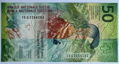 2024第24场（总第176期）：三层复合钞专场 - 15G冠签名3 瑞士2015年版50法郎Durasafe三层复合基材UNC（IBNS、IACA年度最佳纸币）