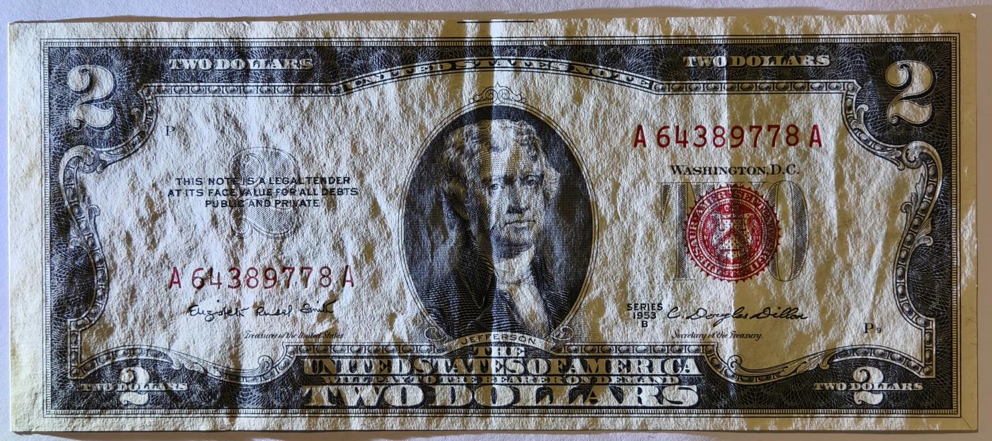紫瑗钱币——第349期拍卖——纸币场 美国 1953年 B序列 托马斯·杰斐逊 2美元 红印 政府券 流通品