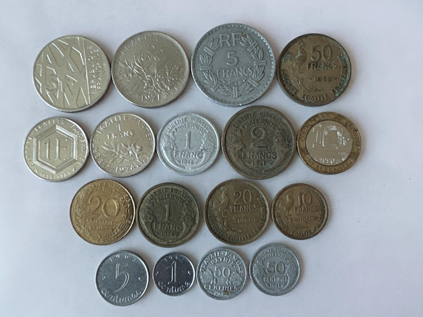 第一海外回流一元起拍收藏 散币专场 第87期 法国硬币 17枚 无重复